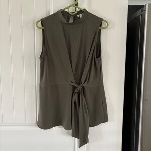 Tie Front Sleeveless Blouse